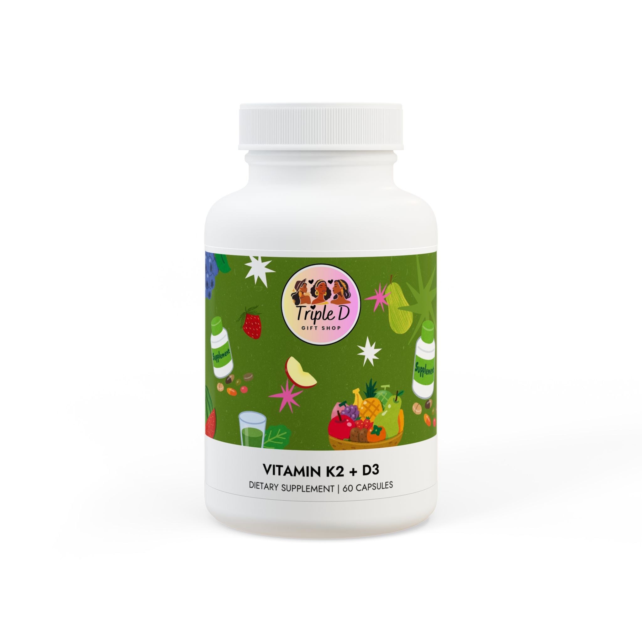Vitamin K2 + D3 Supplement (60 Capsules)