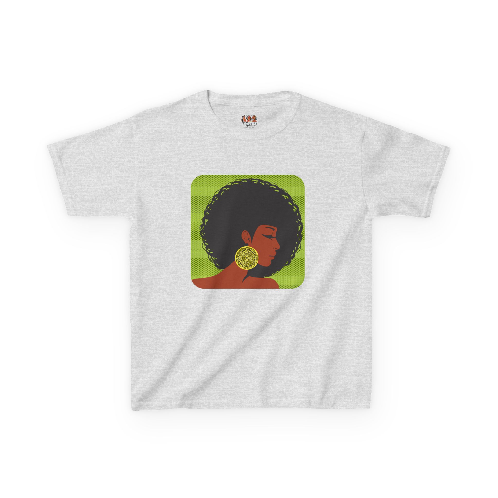 Afrocentric Kids Heavy Cotton™ T-Shirt - Black African American Girl Pride Cultural Shirt, Fun Children’s Apparel - Image 3