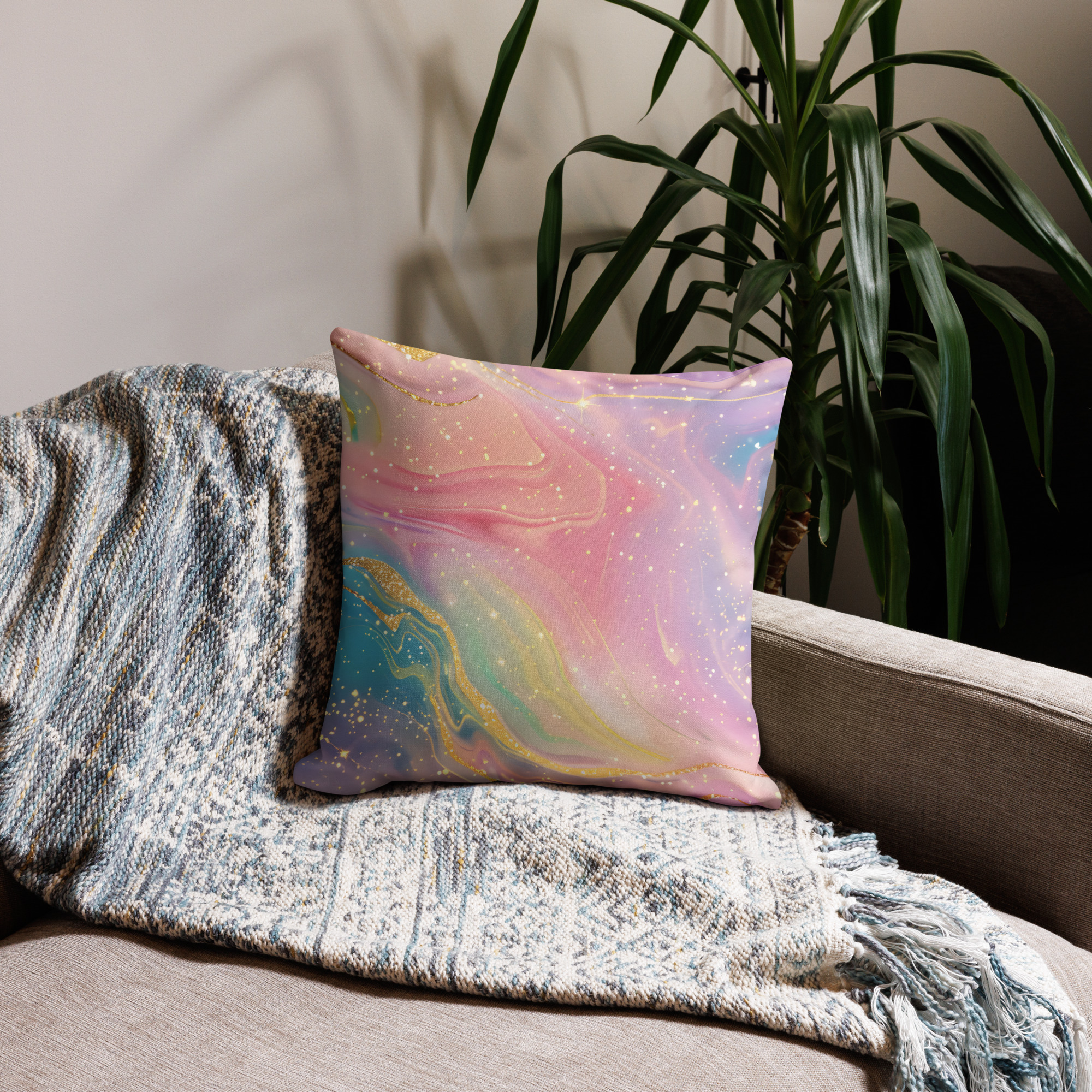 Pastel Marble Galaxy Premium Pillow - Image 2