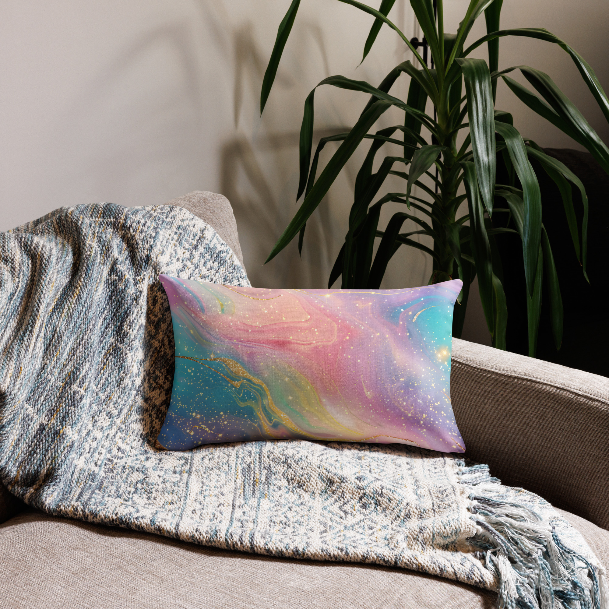 Pastel Marble Galaxy Premium Pillow