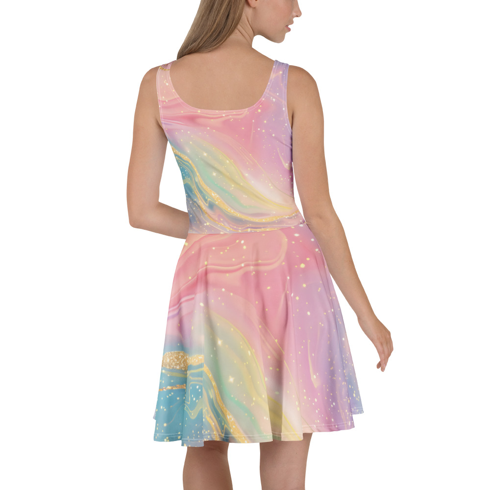 Pastel Marble Galaxy Skater Dress - Image 4
