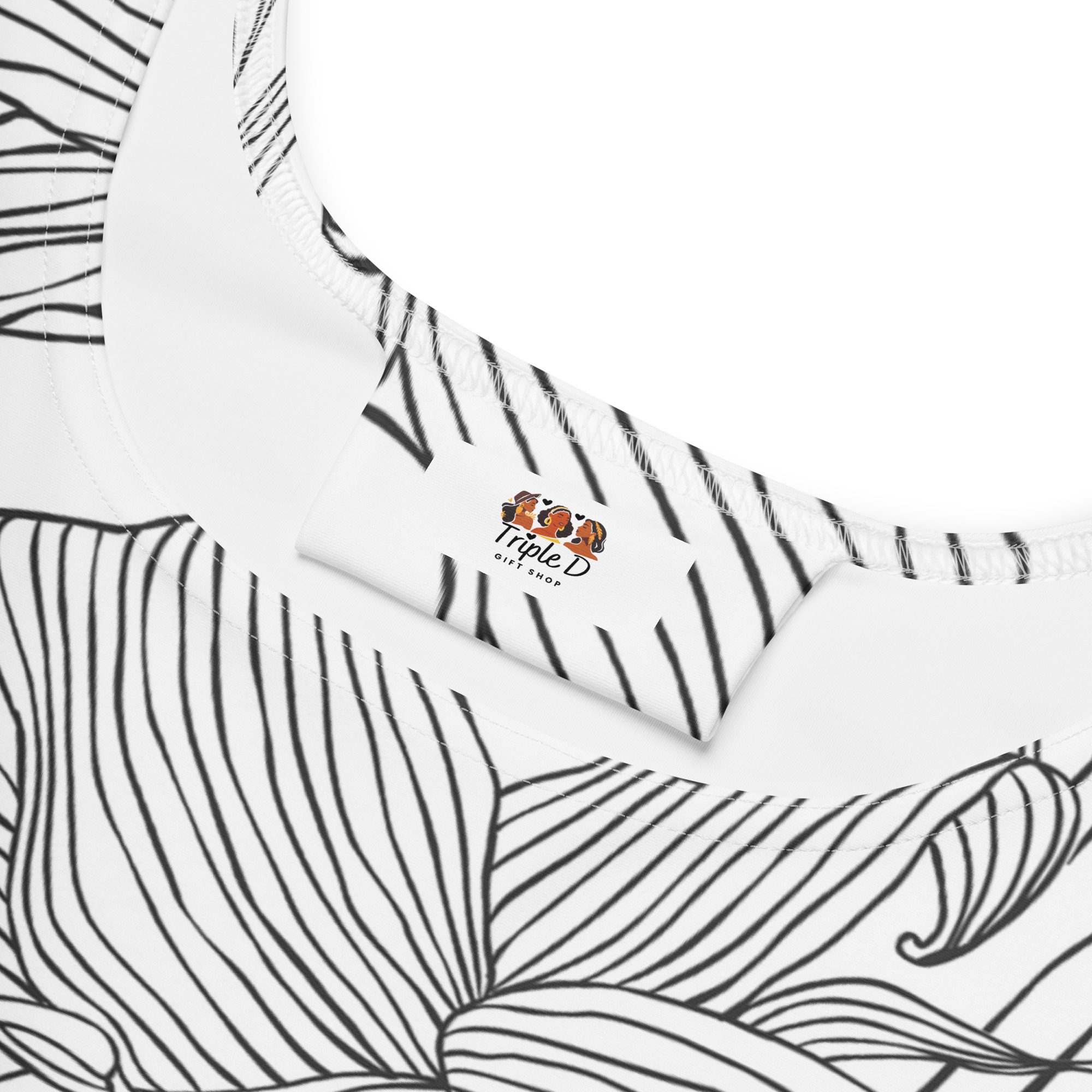Black & White Lily Flower Sketch Skater Dress - Image 3