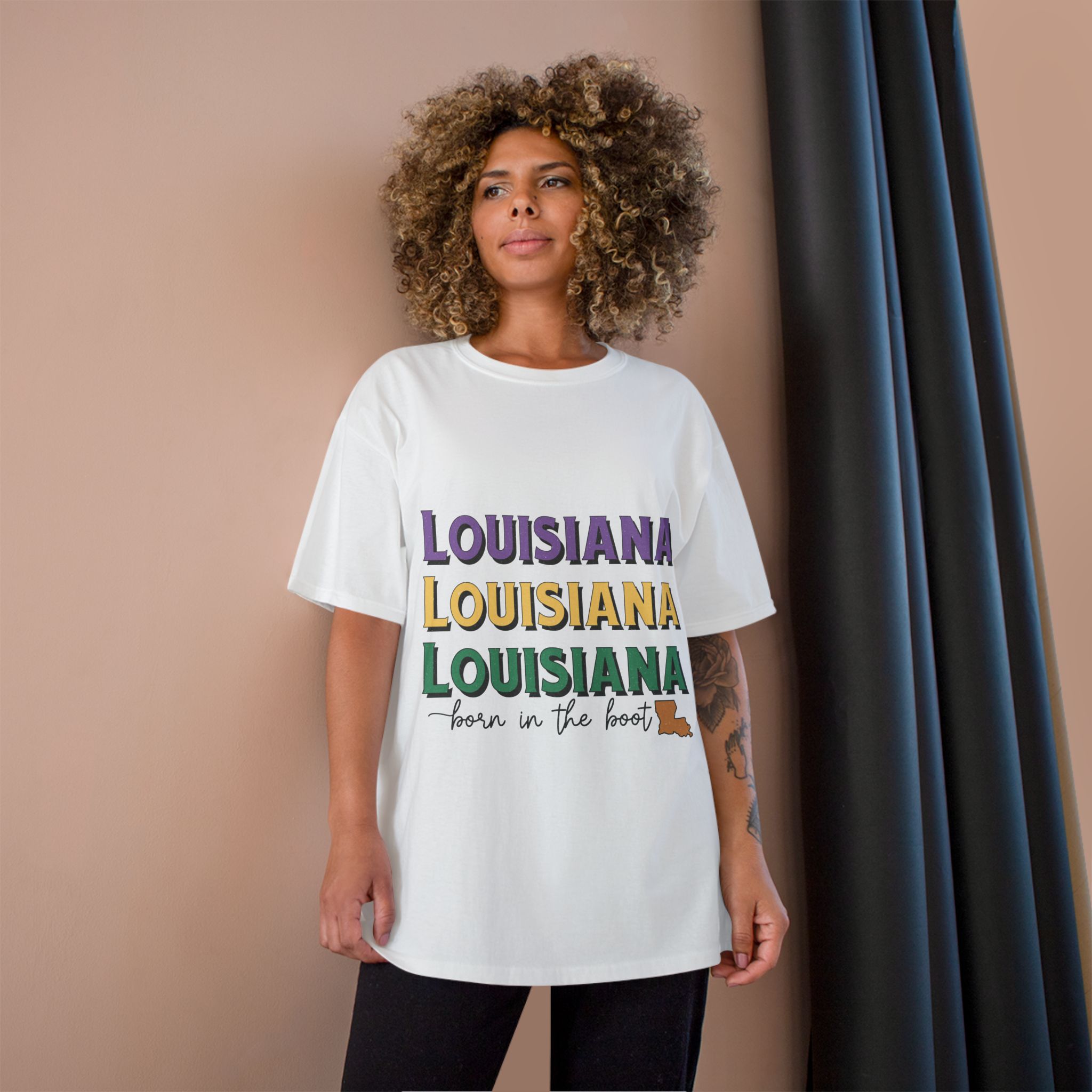 Louisiana Born in the Boot State Pride T-shirt - Champion Brand - Image 3
