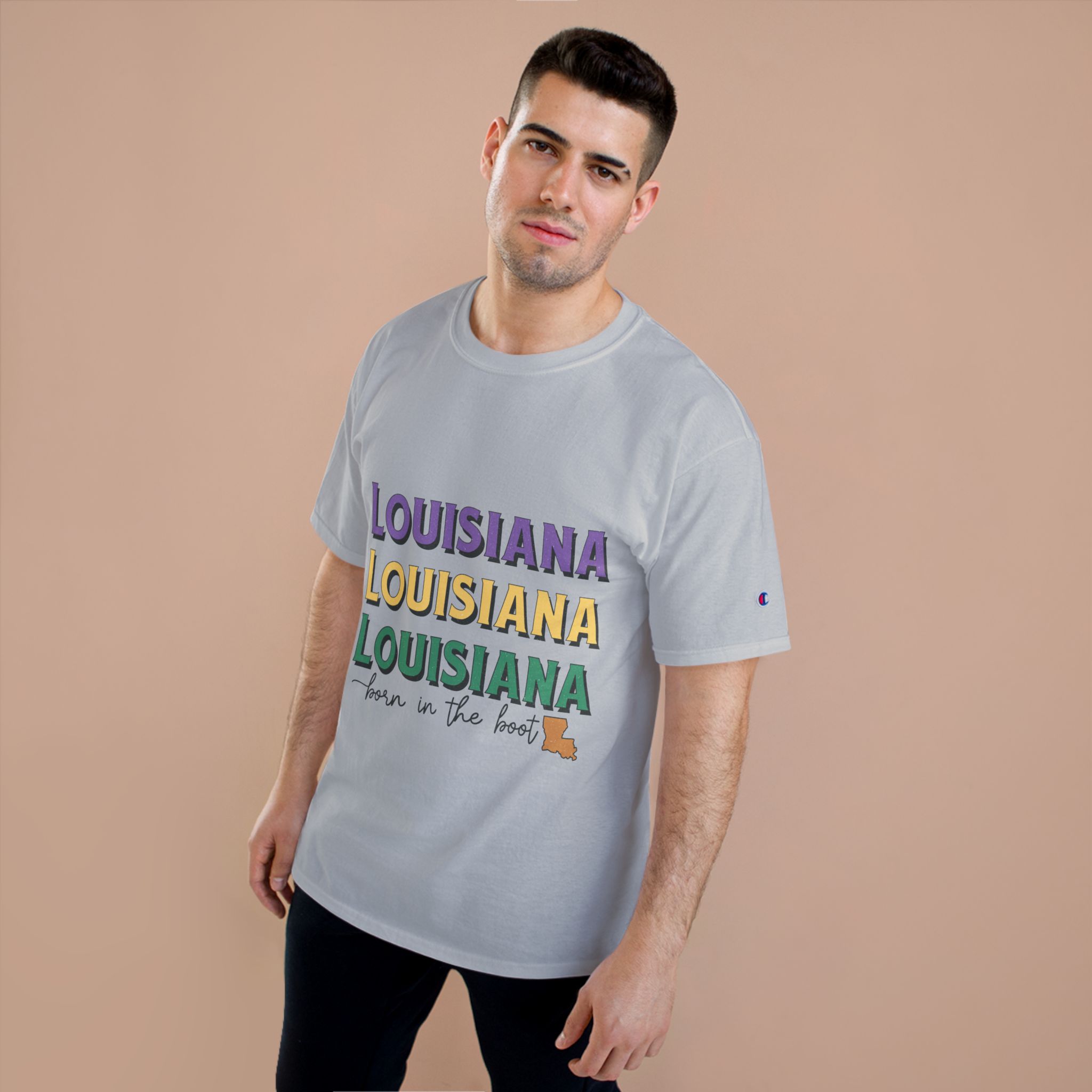 Louisiana Born in the Boot State Pride T-shirt - Champion Brand - Image 5