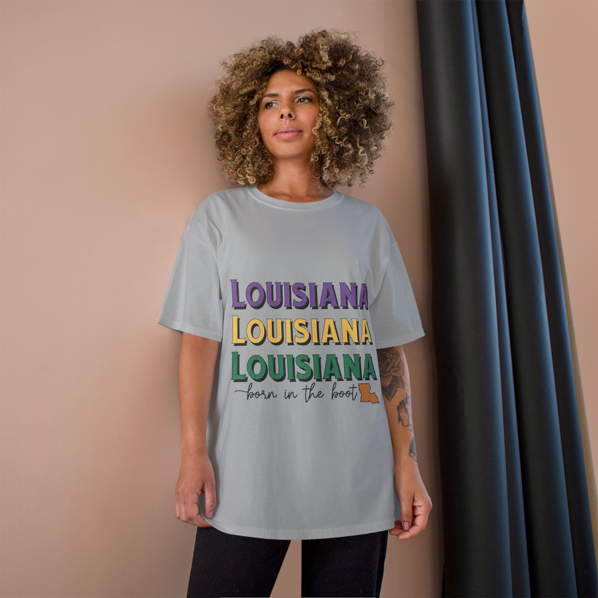 Louisiana Born in the Boot State Pride T-shirt - Champion Brand - Image 6