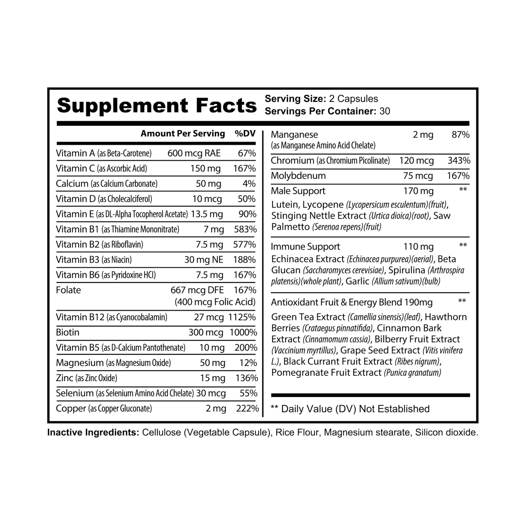 Multivitamin for Men Supplement (60 Capsules) - Image 7