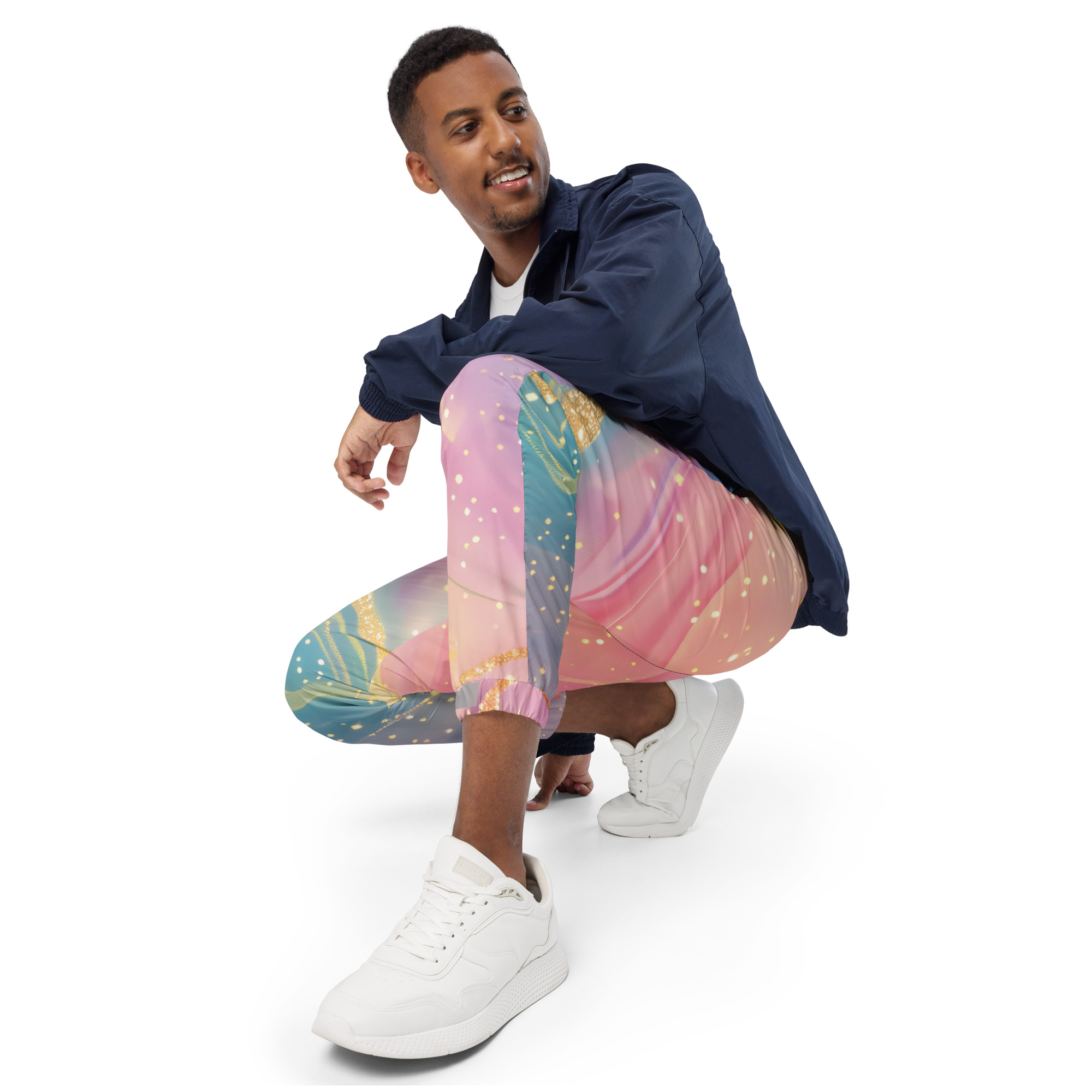 Pastel Marble Galaxy Unisex Track Pants - Image 3