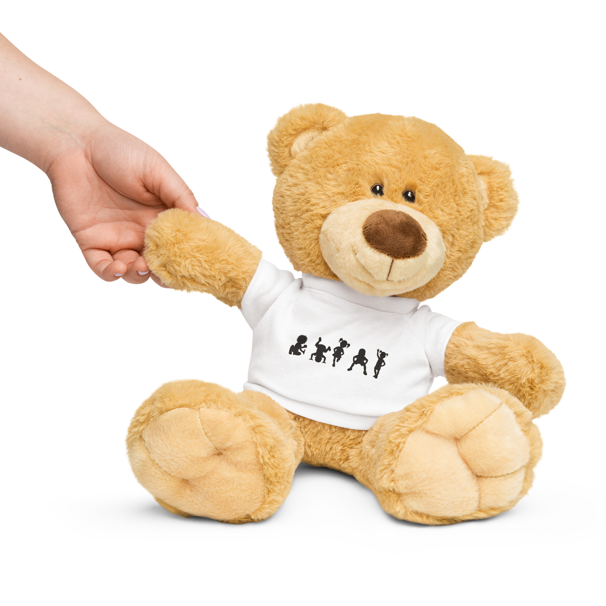Teddy Bear with a T-shirt with a Playful Kids Silhouette - Image 3