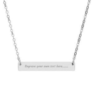 Engravable Bar Necklace — Personalized Horizontal Nameplate Necklace